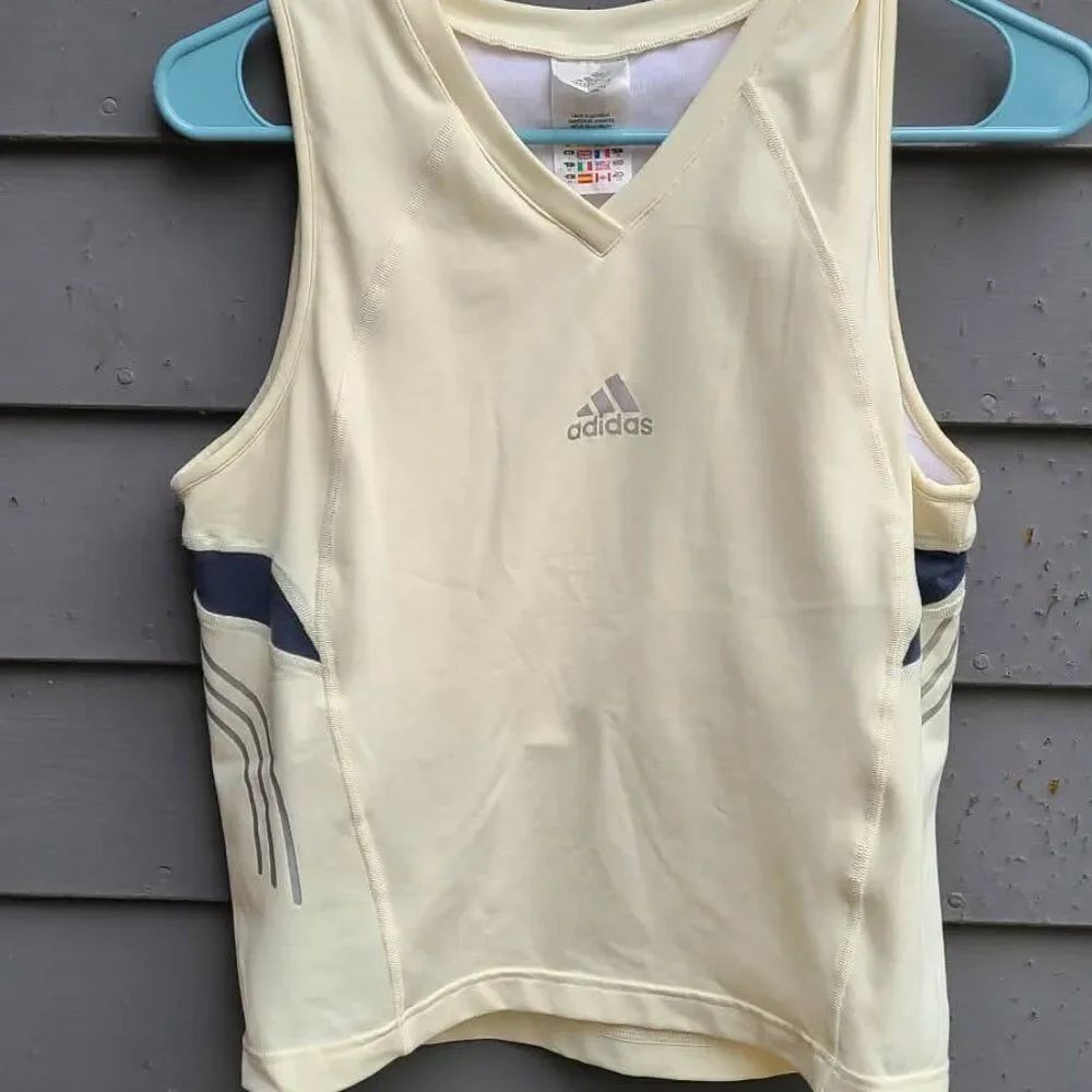 Adidas Cream Sports Bra Tank Size Large